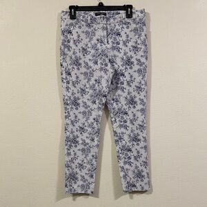 Mario Serrani Blue and White Floral Pants